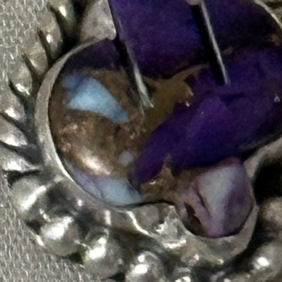 925 Sterling Silver Purple Copper Turquoise Cactus Pendant NO chain included - Picture 5 of 12